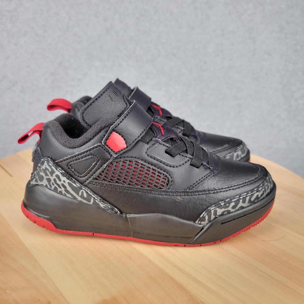 Jordan Spizike Low Kids Size 12C Black Red Bred Elephant Print FQ3951-006 - Picture 4 of 11